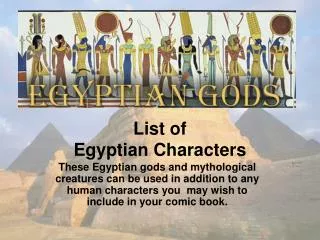List of Egyptian Characters