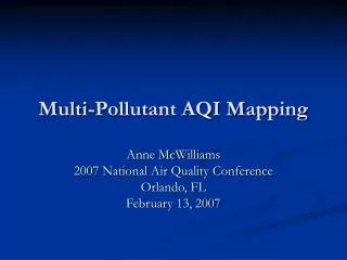 Multi-Pollutant AQI Mapping