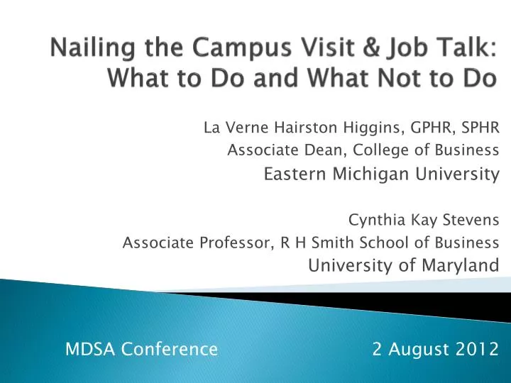 nailing the campus visit job talk what to do and what not to do