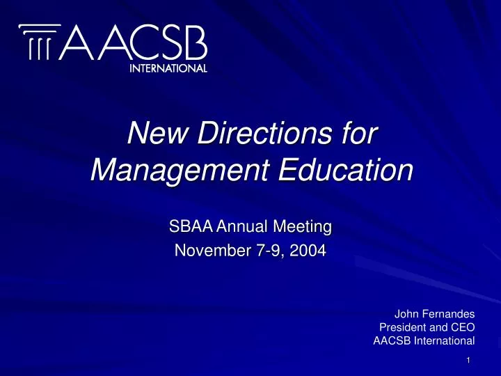 new directions for management education