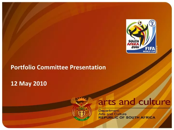 portfolio committee presentation 12 may 2010