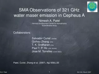 SMA Observations of 321 GHz water maser emission in Cepheus A