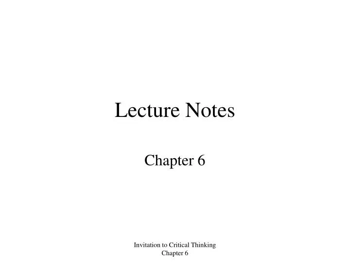 lecture notes