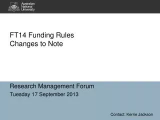 FT14 Funding Rules Changes to Note