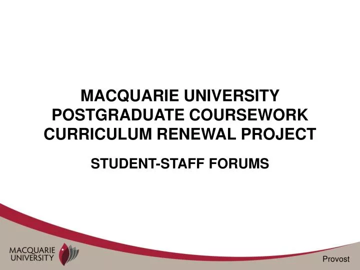macquarie university postgraduate coursework curriculum renewal project
