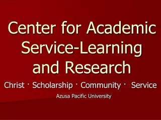 Center for Academic Service-Learning and Research