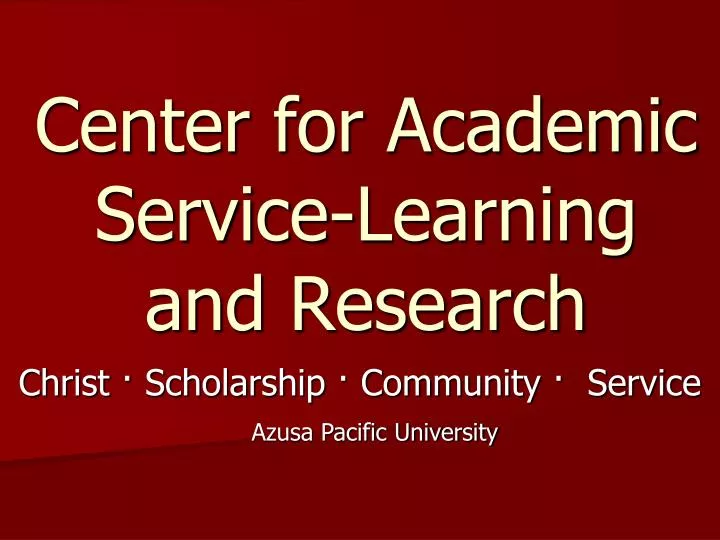 center for academic service learning and research