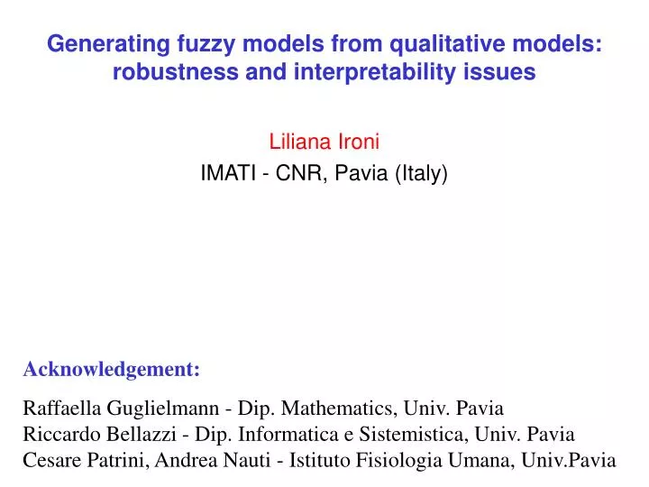generating fuzzy models from qualitative models robustness and interpretability issues