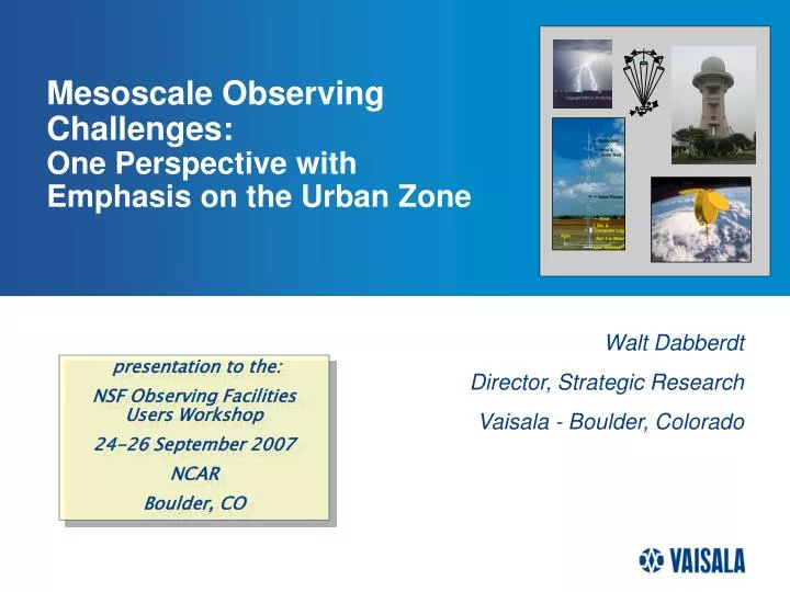 mesoscale observing challenges one perspective with emphasis on the urban zone