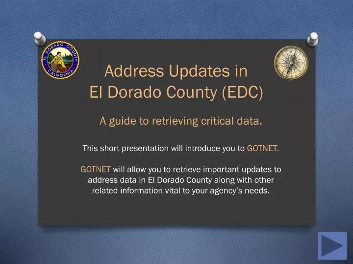 address updates in el dorado county edc