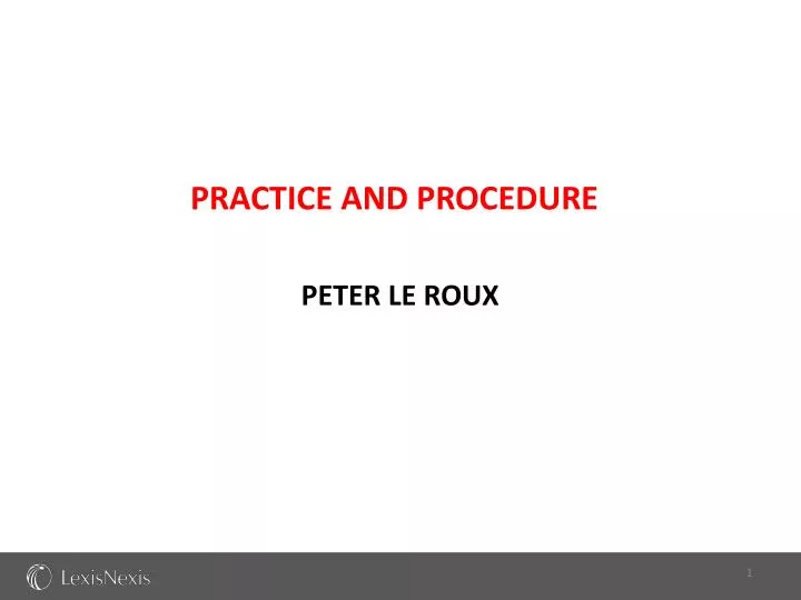 practice and procedure