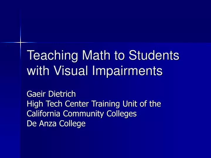 teaching math to students with visual impairments