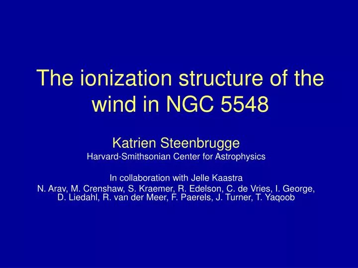 the ionization structure of the wind in ngc 5548
