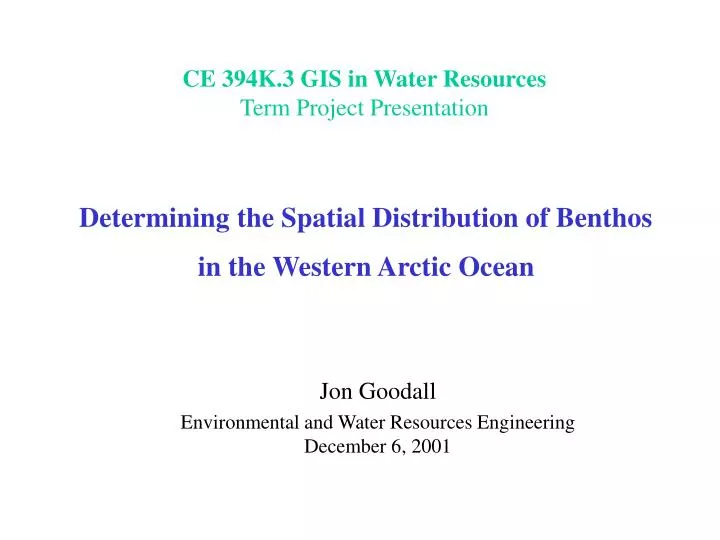 determining the spatial distribution of benthos in the western arctic ocean