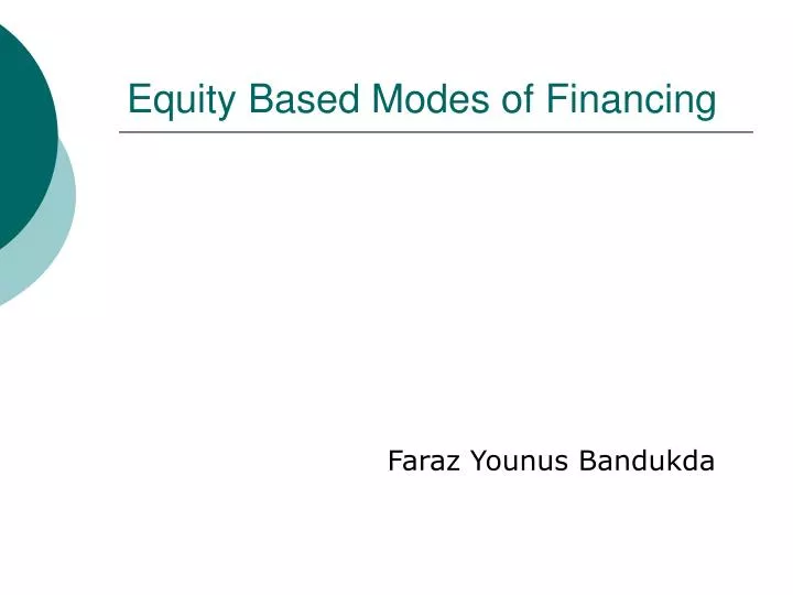 equity based modes of financing