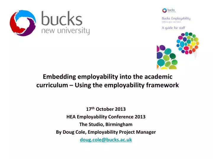 embedding employability into the academic curriculum using the employability framework