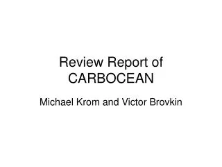 Review Report of CARBOCEAN