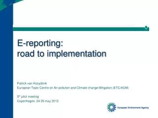 E-reporting: road to implementation