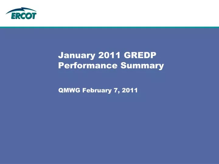 january 2011 gredp performance summary