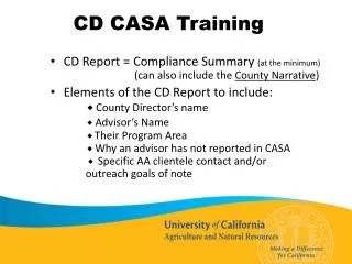 CD CASA Training