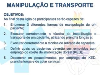 manipula o e transporte