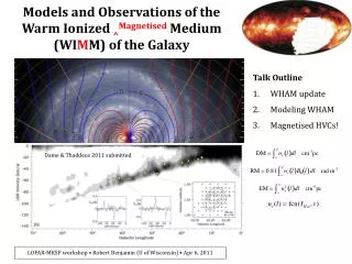 Models and Observations of the Warm Ionized ^ Magnetised Medium (WI M M) of the Galaxy