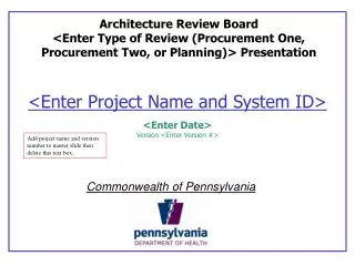 &lt;Enter Project Name and System ID&gt; &lt;Enter Date&gt; Version &lt;Enter Version #&gt;