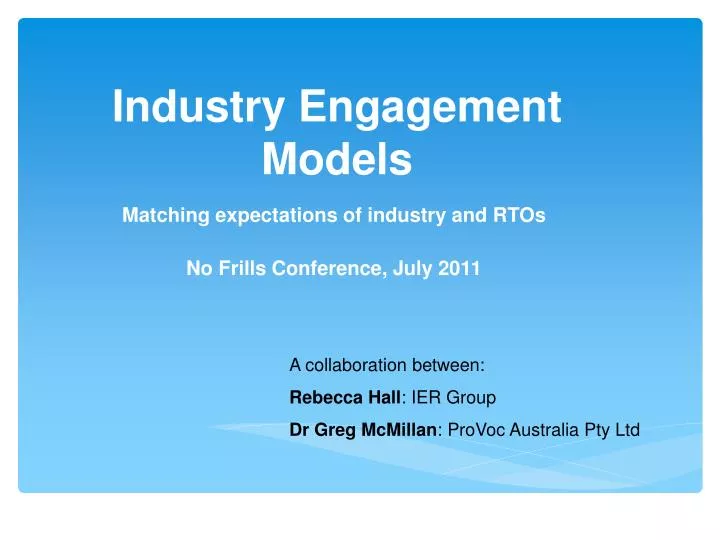 industry engagement models