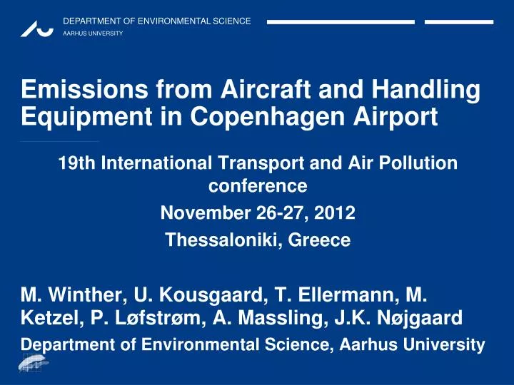 emissions from aircraft and handling equipment in copenhagen airport
