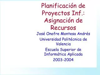 planificaci n de proyectos inf asignaci n de recursos