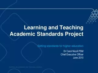 Learning and Teaching Academic Standards Project