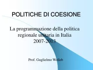 politiche di coesione