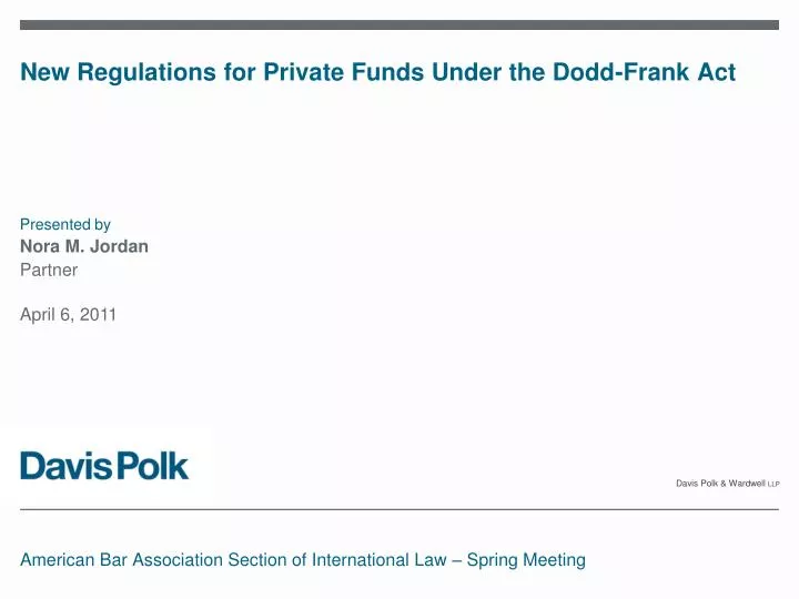 new regulations for private funds under the dodd frank act