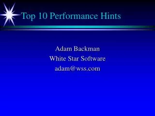 Top 10 Performance Hints