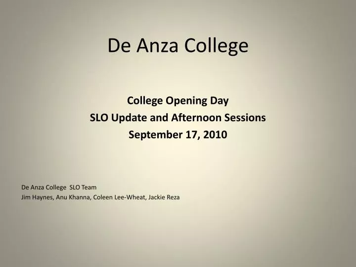 de anza college