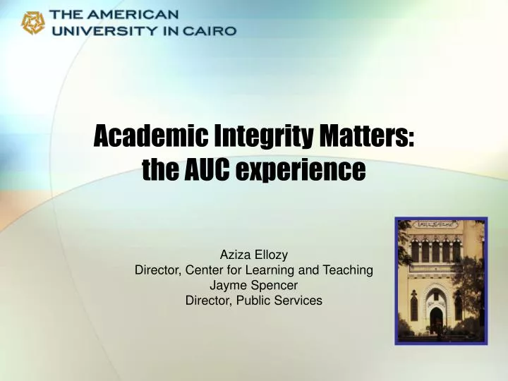 academic integrity matters the auc experience