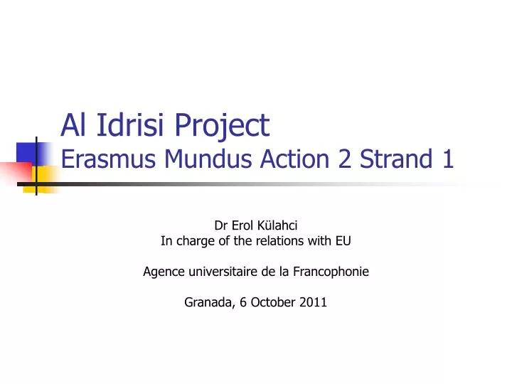 al idrisi project erasmus mundus action 2 strand 1