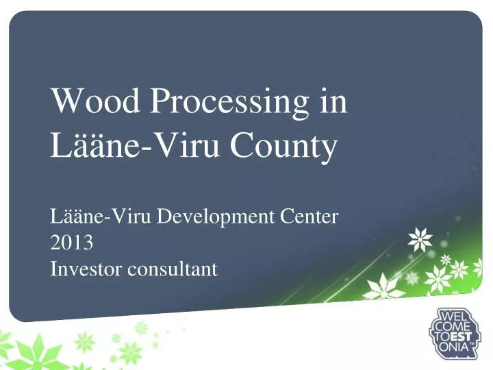 wood processing in l ne viru county l ne viru development center 2013 i nvestor consultant
