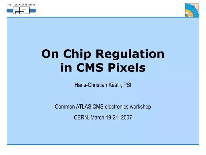 on chip regulation in cms pixels