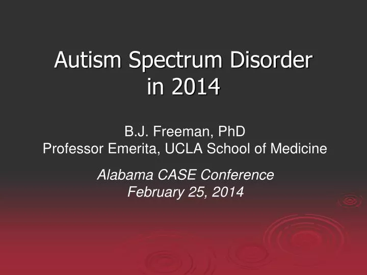 autism spectrum disorder in 2014