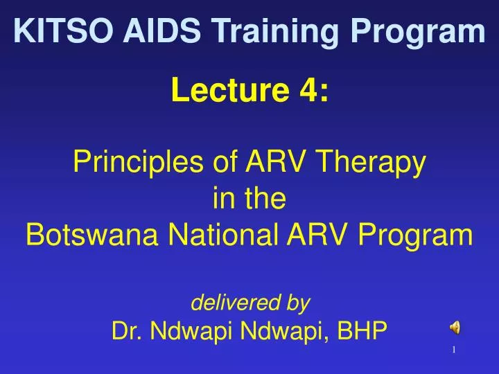 kitso aids training program