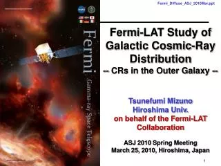 Fermi-LAT Study of Galactic Cosmic-Ray Distribution -- CRs in the Outer Galaxy -- Tsunefumi Mizuno
