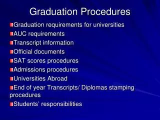 Graduation Procedures