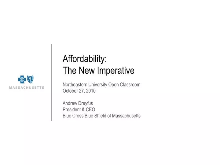 affordability the new imperative