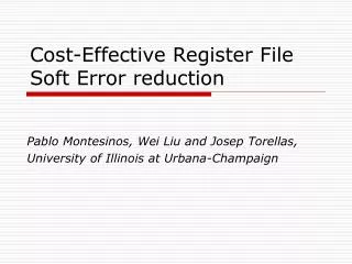 Cost-Effective Register File Soft Error reduction