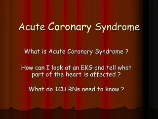 Acute Coronary Syndrome