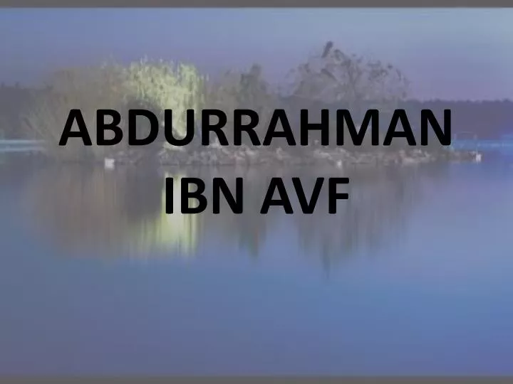 abdurrahman ibn avf