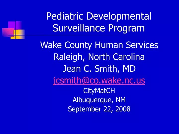 pediatric developmental surveillance program