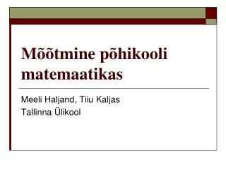 m tmine p hikooli matemaatikas