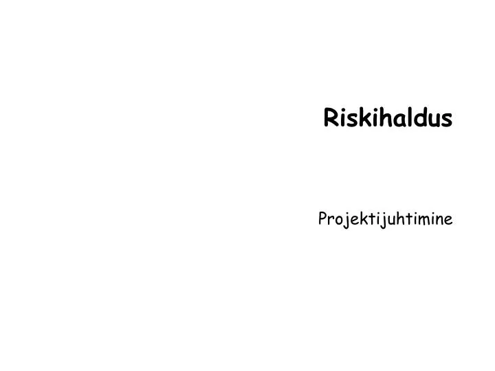 riskihaldus